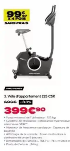 City Sport Pro-form - vélo d'apparetment 225 csx offre