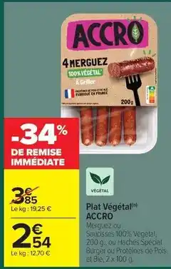 Carrefour Market Accro - plat végétal offre