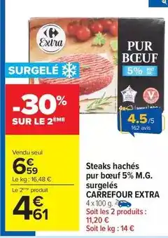Carrefour Market Carrefour - steaks hachés pur bœuf offre