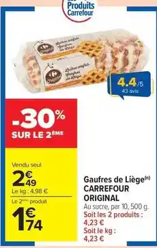Carrefour Market Carrefour - gaufres de liège offre