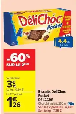 Carrefour Market Pocket - biscuits délichoc offre