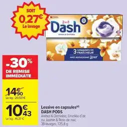 Carrefour Market Dash - lessive en capsules offre