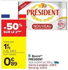 Carrefour Market Président - beurre offre