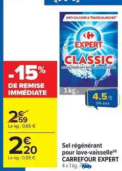 Carrefour Market Carrefour - sel régénérent pour lave-vaisselle expert offre