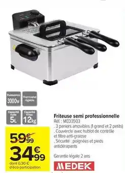 Carrefour Market Medek - friteuse semi professionnelle offre
