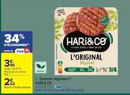 Carrefour Market Hari & co - galettes végétales offre