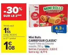 Carrefour Market Carrefour - mini rolls offre