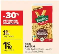 Carrefour Market Panzani - pâtes offre