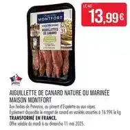 Match Canard - aiguillette de nature ou marinée offre