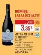 Match Ventoux aop l'Ăąme du terroir offre