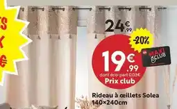 Maxi Bazar Rideau à oseillets solea offre