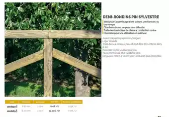 Samse Demi-rondins pin sylvestre offre