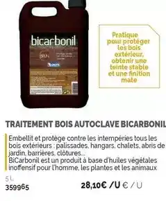 Samse Traitement bois autoclave bicarboni offre