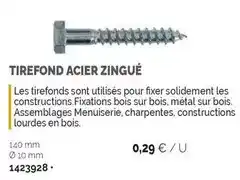 Samse Tirefond acier zingue offre