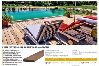 Samse Lame de terrasse frène thermo-traitée offre