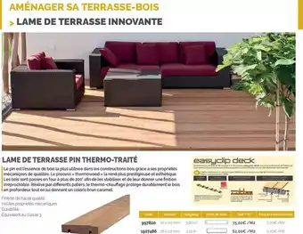 Samse Lame de terrasse pin thermo-traité offre