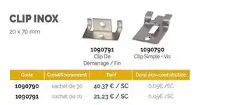 Samse Clip inox offre