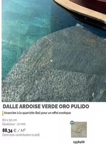 Dalle ardoise verde oro pulido
