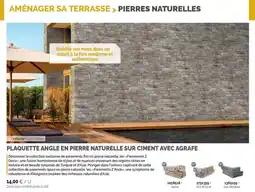 Samse Plaquette angle en pierre naturelle sur ciment avec agrafe offre