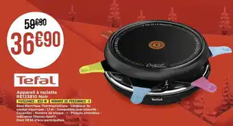 Géant Casino Tefal appareil à raclette re123810 noir offre