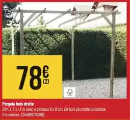 Bricorama Pergola bois droite offre