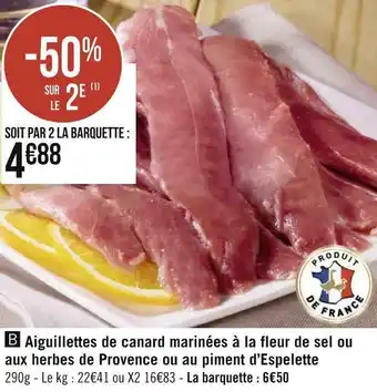 Aiguillettes de canard marinées à la fleur de sel ou aux herbes de provence ou au piment d’espelette