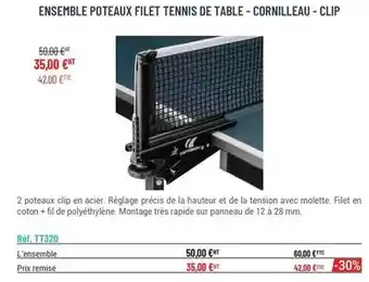 Casal Sport Ensemble poteaux filet tennis de table-cornilleau-clip offre