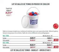 Casal Sport Lot de balles de tennis en mousse de couleur offre