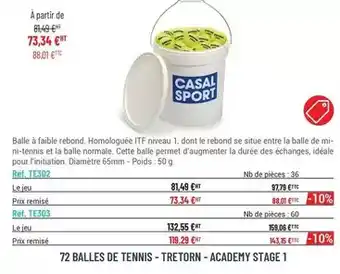 Casal Sport Balle à faible rebond offre