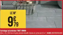 Bricorama Carrelage sol extérieur tibet grigio offre