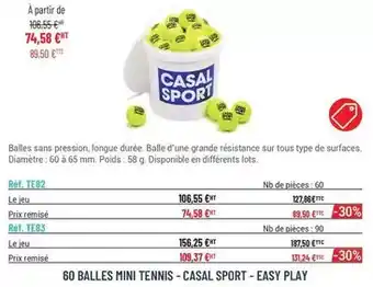 Casal Sport Balles sans pression offre