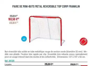 Casal Sport Paire de mini-buts metal reversible top comp franklin offre