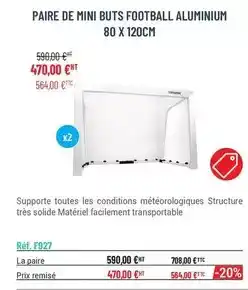 Casal Sport Paire de mini buts football aluminium 80 x 120cm offre