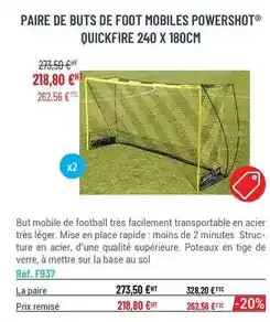 Casal Sport Paire de buts de foot mobiles powershot quickfire 240 x 180cm offre