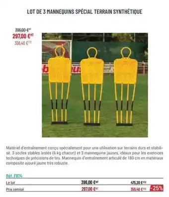 Casal Sport U - lot de 3 mannequins spécial terrain synthétique offre
