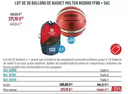 Casal Sport Molten - lot de 20 ballons + 1 grand sac à ballons de rangement offre
