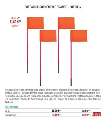 Casal Sport Orange - lot de 4 offre