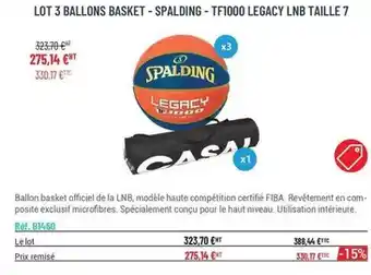 Casal Sport Spalding - ballon basket officiel de la lnb offre