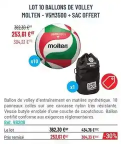 Casal Sport Molten - lot 10 ballons de volley offre