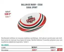 Casal Sport Tous - ballon de rugby - essai casal sport offre