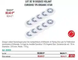Casal Sport Lot de 10 disques volant eurodisc 175 organic star offre