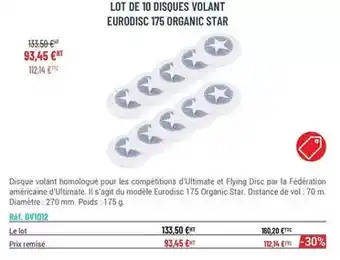 Casal Sport Lot de 10 disques volant eurodisc 175 organic star offre