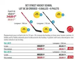 Casal Sport Set street hockey school lot de 20 crosses + 6 balles + 6 palets offre