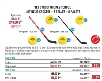 Casal Sport Set street hockey school lot de 20 crosses + 6 balles + 6 palets offre
