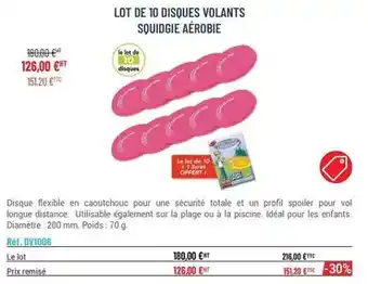 Casal Sport Lot de 10 disques volants squidgie aérobie offre
