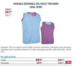 Casal Sport Chasuble reversible ciel/violet pro rugby offre