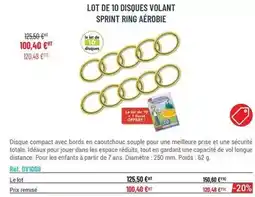 Casal Sport Lot de 10 disques volant sprint ring aérobie offre