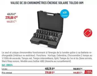 Casal Sport Valise de 20 chronomètres énergie solaire toledo ihm offre