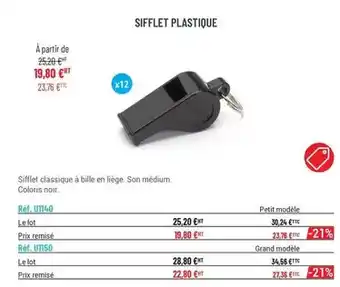Casal Sport Sifflet plastique offre