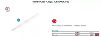 Casal Sport Lot de bracelets plastiques bamc non numérgées offre